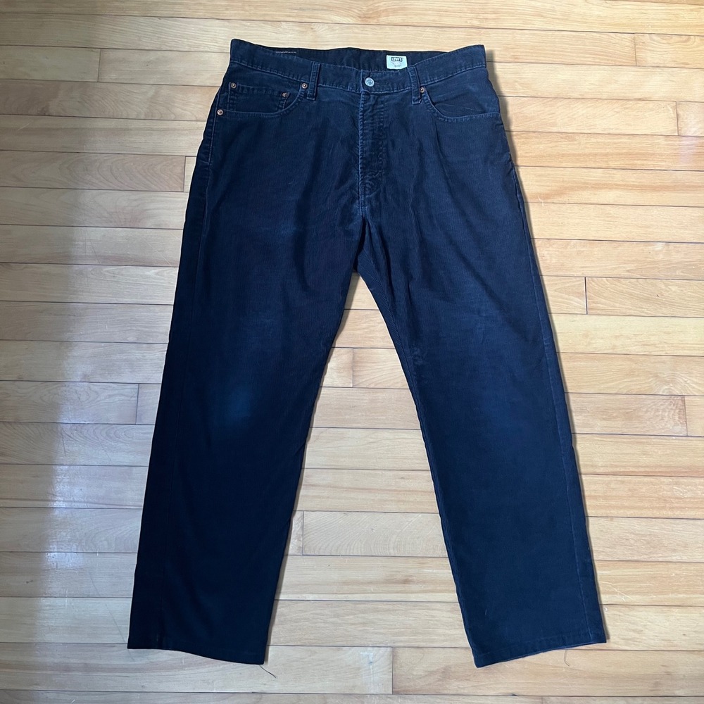 Levis 559 Relaxed Straight Corduroy Pants Mens Navy Black 34x30